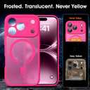 Oterkin Magnetic for iPhone 17 Pro Case Matte, Upgraded Full Camera Protection Compatible with MagSafe Frosted Translucent Shockproof Anti-Scratch Slim Fit Case Military Grade Protection (Hot Pink)