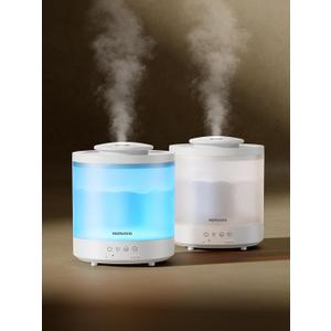 Homvana Small Humidifiers for Bedroom - 1.5L Cool Mist Top Fill Humidifier for Baby Nursery, Essential Oil Diffuser, 3 in 1 for Home Plants Offices and Grow Tents, 7 Color Lights, Ultrasonic (2 Packs)