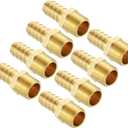 Pack of 8 Brass Hose Barb Fittings Adapter Connector 1/2" Hose Barb to 3/8" NPT Male Fittings for Home Machines, Massage Bathtubs, and Irrigation Systems