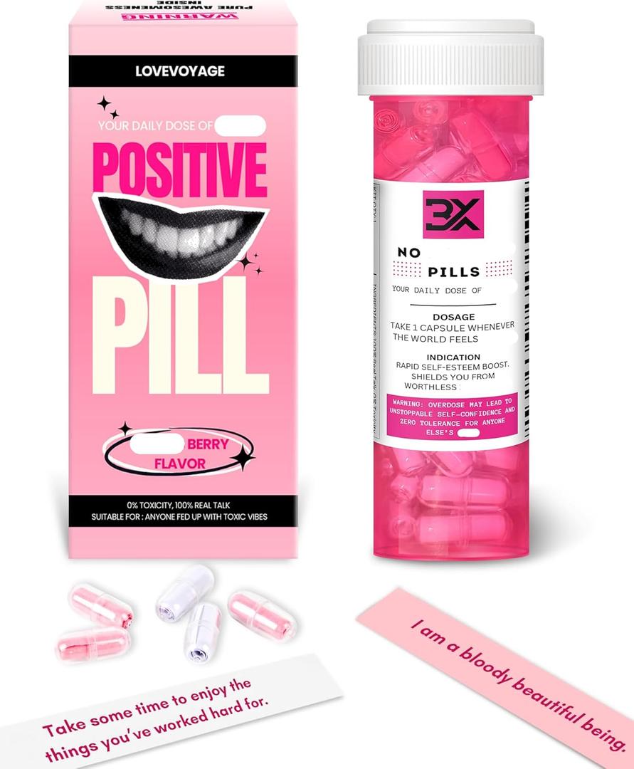 LOVEVOYAGE Self Care Gifts for Women, Stocking Stuffers for Teen Girls, Funny White Elephant Christmas Gifts, Positive Affirmation Bottle with 70 Mini Messages for Best Friend, Mom, Sister, Wife