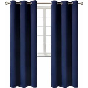 BGment Blackout Curtains 84 inches Long - Grommet Thermal Insulated Room Darkening Window Curtains for Bedroom, Set of 2 Panels (42 x 84 Inch, Navy Blue)