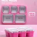 BiuLeon Snackle Box Containers, Stainless Steel 5 Compartments Divided Serving Tray with Lid, Removable LeakProof Portable Bento Box for Fruit Candy Nuts Food - School, Picnic and TravelPink