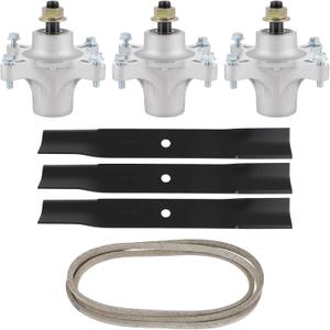 OCPTY Lawn Mower Deck Rebuild Kit, Mower Blade Rebuild Kit Fit for Toro 50 Timecutter SS5000 SS5035 SS5060 MX5000 MX5060, 1 Belt 3 Blades 3 spindle assembly