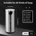 Automatic Soap Dispenser, Automatic Soap Dispenser Touchless, Kitchen & Bathroom, 3 Adjustable Volume for Liquid Soap, Water-Resistant, Hotel, Restaurant and School, Clog-Free, Stainless Steel