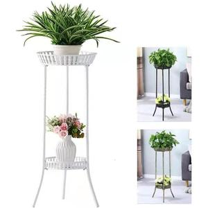 Metal Iron Tall Plant Stand Indoor Outdoor, Sturdy Planter Stand, Corner Display Shelf, Weight Capacity 50 lbs(32in, White)