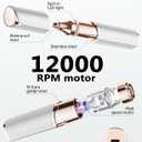 KEESON Facial Hair Removal for Women, 2-in-1 Electric Eyebrow Trimmer with LED Light, Rechargeable Hair Removal Device Face Shaver Facial Hair Remover for Women Face, Lip, Peach Fuzz (White)