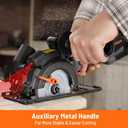 DOVAMAN Circular Saw, 5.8A 4-1/2" Circular Saw w/Laser, Metal Auxiliary Handle, 6 Blades (4", 4"), Cutting Depth 1-11/16" (90), 1-3/8" (45), Ideal for Wood, Soft Metal, Plastic, Tile - MCS01A