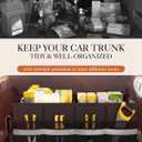 HOTOR Trunk Organizer - Car Organizer with 5 Pockets, Trunk organizer for SUV, Sedan & Van, Car Organization with Sturdy Base Panel for Car Accessories, Black, 2 Compartments, 21.3"12.6"10.6" (Medium)