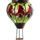 DREAMSKIP Large Hot Air Balloon Cardinal Solar Lantern Lights with Flame, Green Glass Balloon Lantern Waterproof Outdoor Decor for Garden Yard Patio, Birthday Mother's Day Gifts for Moms Women