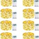 8-Pack Fairy Lights Battery Operated with Timer, Waterproof 16FT 50 LED String Lights Indoor Outdoor, Cuttable Starry Fairy Lights for Christmas Home Bedroom Wedding DIY Centerpiece Decor (Warm White)