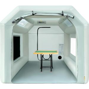 OZIS 10.8x8.2x7.2Ft Inflatable Paint Booth with Blower and Air Filter System Portable Paint Spray Booth for DIY Painting Car Truck Motorcycle Garage Furniture Parts Paint Renovation