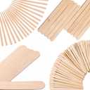 2 x Mibly 4 Style Pack of 600 Assorted Wooden Wax Sticks for Body Legs Face and Small Medium Large Sizes Eyebrow Waxing Applicator Spatulas for Home and Spa Usage (Assorted Pack of 600)
