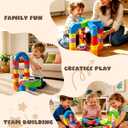 Electric Train Sets Racer Track, 121 PCS DIY Cubes Anti-Gravity Klick Rail 3D Infinity Track, STEM Traffic Blocks Trainset Gifts Toys for 3+ Years Old Kids(2 Trains + 67 Tracks + 52 Others)