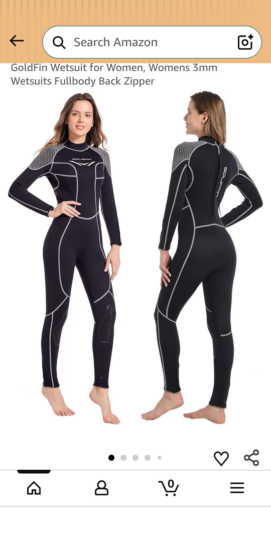 GoldFin Wetsuit for Women, Womens 3mm Wetsuits Fullbody Back Zipper,S