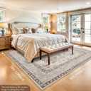HILORUUG Washable Area Rug 8x10 - Bedroom Living Room Large Indoor Rugs Soft Oriental Vintage Rugs Non-Slip Backing Stain Resistant for Farmhouse Kitchen (8x10 Ivory/Multi)