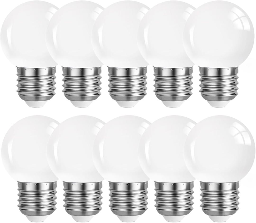G14 LED Bulb 3W Globe Vanity Light Bulb 20 Watt Replacement,Cool White 6500K LED Light Bulb, E27 Base Small Night Light Bulbs, Non-Dimmable, 10 Pack