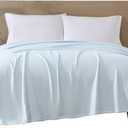 Beatrice Home Fashions GOTS Certified 100% Organic Cotton Medium Weight Blanket, Soft and Cozy Blanket for Bed, Sofa, Couch, Chair, King, Ice Blue