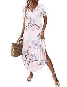 Zeagoo Long Summer Dresses for Women 2026 Maxi Dresses for Women 2026 Casual Summer Vacation Dress for Women Floral Sundress, Small