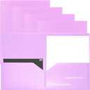 2 x Youngever 6 Pack Heavy Duty Plastic Two Pocket Folders, Heavy Duty Plastic 2 Pocket Folder (Mauve)