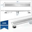 Neodrain 24" Brushed Linear Shower Drain with Removable Capsule Grate