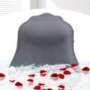 Silicone Bath Pillow for Tub Ergonomic Bathtub Headrest with Inflatable Air Cushion, Non-Slip Suction Cups & Neck/Back Support Comfortable Spa Bath Accessory for Relaxation (Grey)