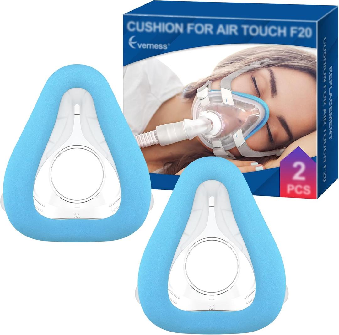 2 Packs Memory Foam Mask Cushion (M) for ResMed Airtouch F20 & Airfit F20, Highlights Optimizest Resilience & Comfort with Superblue Memory Foam - F20 Mask Medium for Full Face CPAP Users