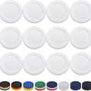 Berglander White Plastic Plates Set of 12 Pieces 10", Reusable and Unbreakable Flat Dinner Plates, Salad Plates, Pasta Bowls, Dishes Set Easy to Carry for Home, Garden, Picnic, Camping, Outdoor
