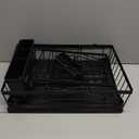 7 code Large Dish Drying Rack for Kitchen Counter, Detachable Large Capacity Dish Drainer Organizer, 2-Tier Dish Racks with Utensil Holder, Black