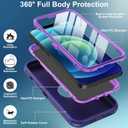 for iPhone 12 Case, iPhone 12 Pro Case, with Built in Screen Protector Heavy Duty Drop Protection Shockproof Dust Proof Protective Phone Cover for Apple iPhone 12/12 Pro