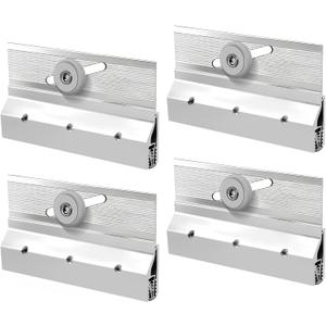 4 Pack M 6053 Frameless Shower Door Roller Assemblies 3/4" Plastic Wheels with Ball Bearings,Chrome Aluminum Bracket,Replacement Kit for Glass Sliding Doors Parts