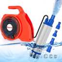 Rozlchar 635GPH 2 in 1 Water Transfer Pump Compatible For Milwaukee 18V Battery,120W Portable Oil Pump Extractor w/16Ft Cord for Pool,Water Beds,Garden Shower, Puddle,Diesel Boat Truck(No Battery) (Red)