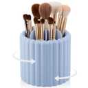 Anyoifax 360 Rotating Makeup Brush Holder 7 Slots Make Up Brush Organizer Removable Spinning Cosmetic Brushes Storage Pen Holder for Vanity, Dresser, Desk, Blue