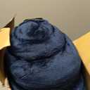 Bedsure GentleSoft Sherpa Fleece Blanket Queen Size for Bed, Non-Heated, Thick and Warm Throw for Women and Men, Soft Fuzzy Plush Weight Queen Blanket for Winter, Navy, 90x90 Inches