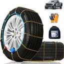 AutoChoice AutoFixing Snow Chains Tire Chains For Cars Suv Pickup Trucks, 3.7mm Twisted Alloy Steel, Fast 1-Min Install, Contains Titanium for Wear Resistance, Set of 2(HLN170)