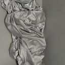 VACVELT 3-Piece Satin Fitted Sheet Set Full Size, Silver Gray Bottom Bed Sheet with 2 Pillowcases, Similar to Silk Sheets, Luxury & Silky Bedding Set, 15 Inch Deep Pocket