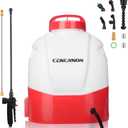 Battery Powered Backpack Sprayer 3.2 Gallon, CENCANON 100 PSI Electric Graden Sprayer Works with 12V Battery, Weed Yard Sprayer with Telescopic Wand, 6 Nozzles, 4 Ah Battery & Charger Included