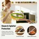 12 Inch Microwave Splatter Cover with Water Steamer, Upgraded Microwave Cover for Food with Handle, Clear Plate Covers, Splatter Guard, Kitchen Essentials Gadgets, House Warming Gifts New Home