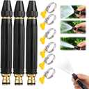 High Pressure Water Gun,Heavy Duty Power Washer Nozzle,Adjustable Spray Pattern Booster Nozzle for Garden Hose High Pressure Hose Nozzle for Car Washing,Patio Cleaning,Watering Sprayer(3Pcs+6 Clamp)