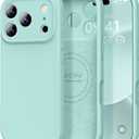 Vooii Magnetic for iPhone 17 Pro Case, Compatible with Magsafe (Premium Liquid Silicone) (Integrated Camera Control Button) Full Body Protective Anti-Scratch Microfiber Lining 6.3", Mint
