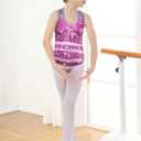 2 x Vieille Gymnastics Leotards for Girls Criss Cross Straps Unitards Sparkly Tumbling Outfits 4-8T (5-6 Years, Purple Star)