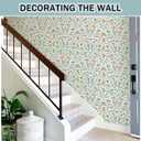 JiffDiff Wildflowers Floral Peel and Stick Wallpaper, Flower and Leaf Contact Paper Boho Removable Waterproof Self Adhesive Wall Paper for Bedroom Bathroom, 17.3" x 475"(56 sq. ft) (Beige, Coral)