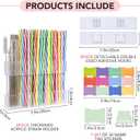 2Pack Acrylic Straw Holder for Cabinet Door with Detachable Double Sided Adhesive Hooks, Straw Organizer Height Adjustable and Reusable