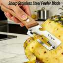 Vegetable Peeler, Stainless Steel Wooden Handle for Fruit, Potato | Multifunctional, Zero-Snag Flex, Built-in Bottle Opener, Ergonomic Nonslip Right Grip, Heavy Duty Veggie Apple Kitchen Tool