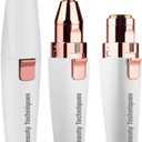 Finishing Touch Flawless Women's Painless Hair Remover, Rechargeable,White/Gold Eyebrow & Facial Trimmer: 2 in1 Rechargeable