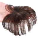 RemeeHi Silk Base Clip In Human Hair Toppers -Loss Thin Hair Top Replacement Straight 10cm Invisible Bangs Toupee Natural Balck