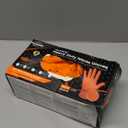 TitanFlex Thor Grip Heavy Duty Industrial Orange Nitrile Gloves with Raised Diamond Texture, 8-mil, Latex Free, Powder Free (Large (Pack of 100))