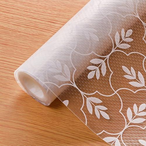 Cooyes Shelf Liners for Kitchen Cabinets Waterproof & Oil-Proof Kitchen Cupboard Mats Non-Slip Drawer Mats EVA Material Non Adhesive Fridge Liner for Shelves（11.8" W x 236" L）