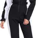 YEEFINE Women's Ski Suit One Piece Jumpsuits Snowsuits Waterproof Winter Snow Snowboarding Suits (Small, Black)