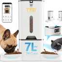 TYM Automatic Cat Feeder with Camera, 5G WiFi Auto Cat Dog Food Dispenser with APP Remote Control, 7L Large Food Storage for Multiple Pets, Scheduled Feeding, Stainless Steel Bowl, Easy Clean