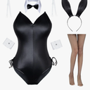 AiMiNa Womens Bunny Costume Girl Suit Senpai Cosplay Anime Role Costume One Piece Bodysuit Removable Padded with Stockings Set (S)